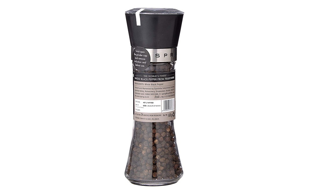Sprig Whole Black Pepper From Tellicherry   Bottle  100 grams